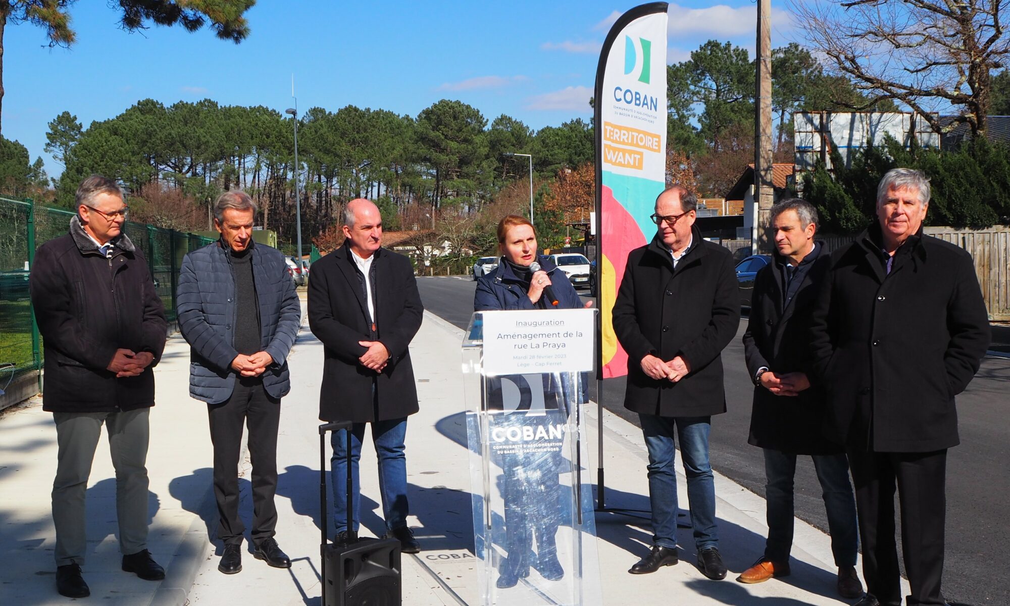 Inauguration le 28 février 2023 des aménagements rue de la Praya dans la Zone d'Activités de Lège Bredouille - Discours de Nathalie LE YONDRE - Visuel