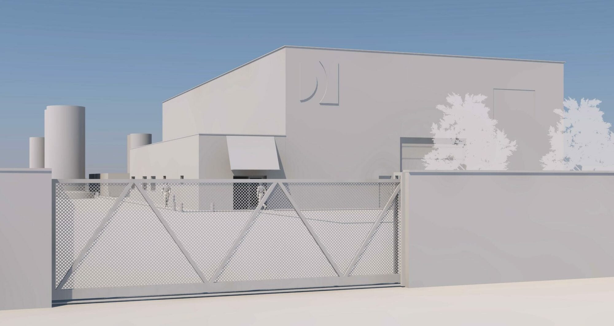 Vue extérieure de la future réhabilitation du hangar de l'ancien Centre deTri d'Audenge